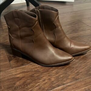 Brown Leather Ankle Boots
